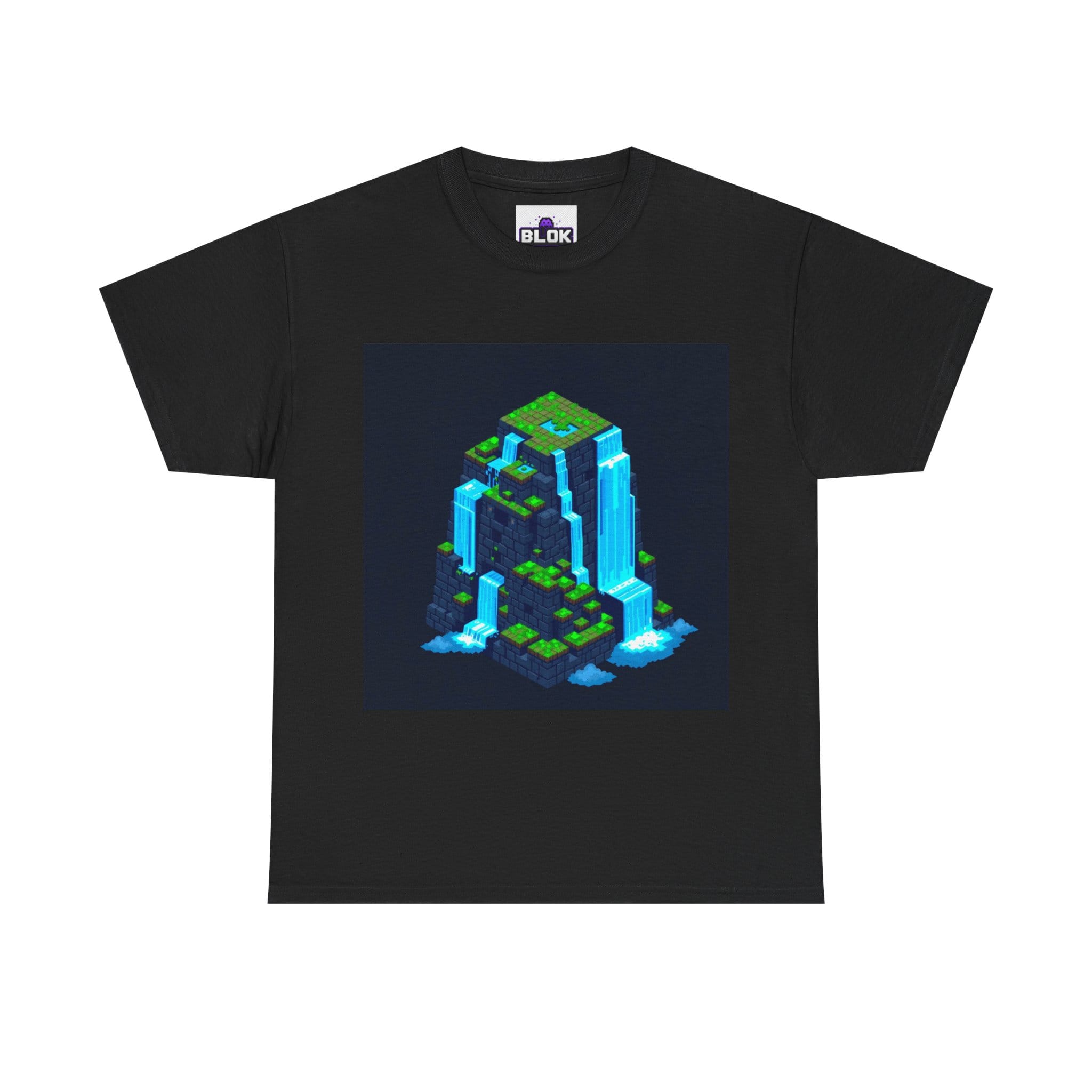 meme graphic tees 8-Bit Pixel Waterfall design by blok.Design