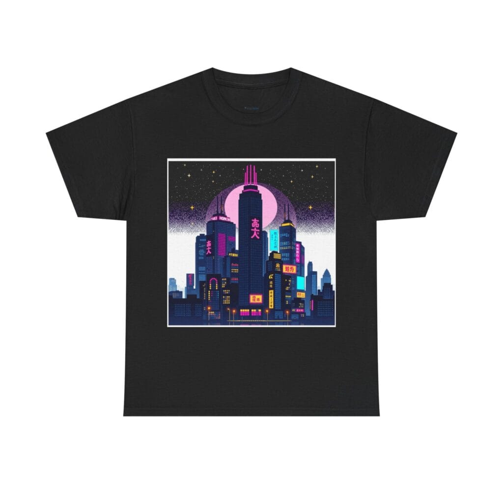 Retro Cyber City 8-Bit Pixel Tee