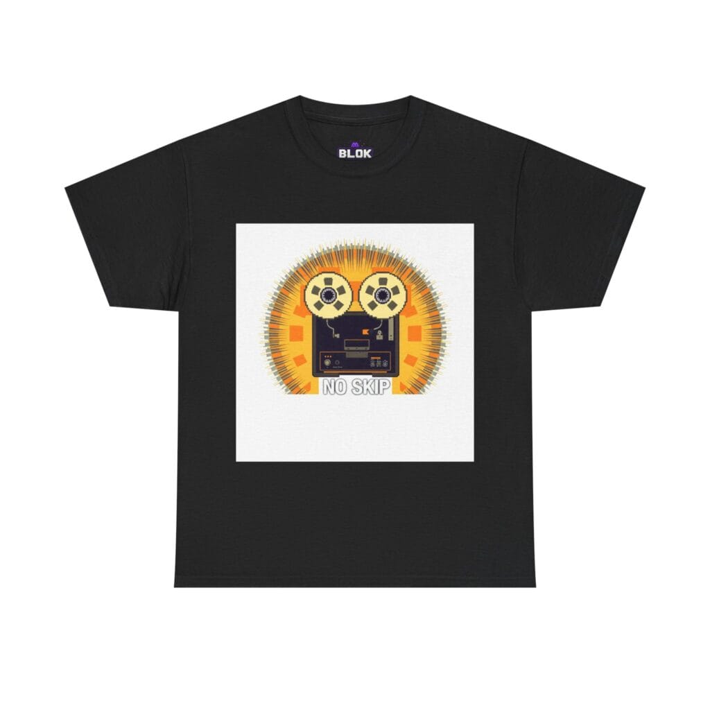 No Skip Pixel Reel Tee | Music Graphic Tee | blok.Design
