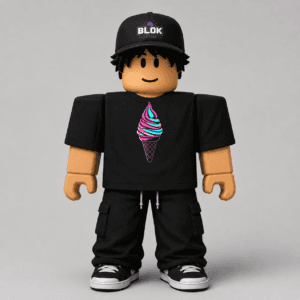 CHAD-046 Roblox Avatar Pack by blok.Design Male Front Black avatar mockup