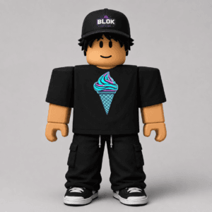 CHAD-048 Roblox Avatar Pack by blok.Design Male Front Black avatar mockup