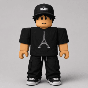 CHAD-054 Roblox Avatar Pack by blok.Design Male Front Black avatar mockup