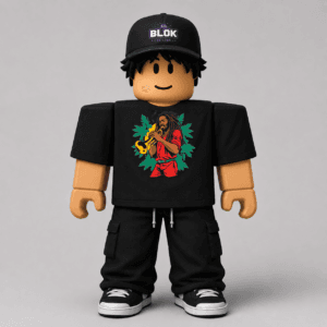 CHAD-061 Roblox Avatar Pack by blok.Design Male Front Black avatar mockup