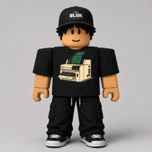 CHAD-064 Roblox Avatar Pack by blok.Design Male Front Black avatar mockup