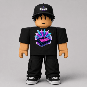 CHAD-069 Roblox Avatar Pack by blok.Design Male Front Black avatar mockup