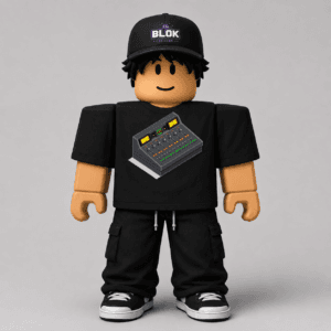 CHAD-071 Roblox Avatar Pack by blok.Design Male Front Black avatar mockup