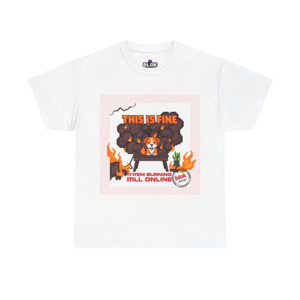 This Is Fine Pixel Art Tee