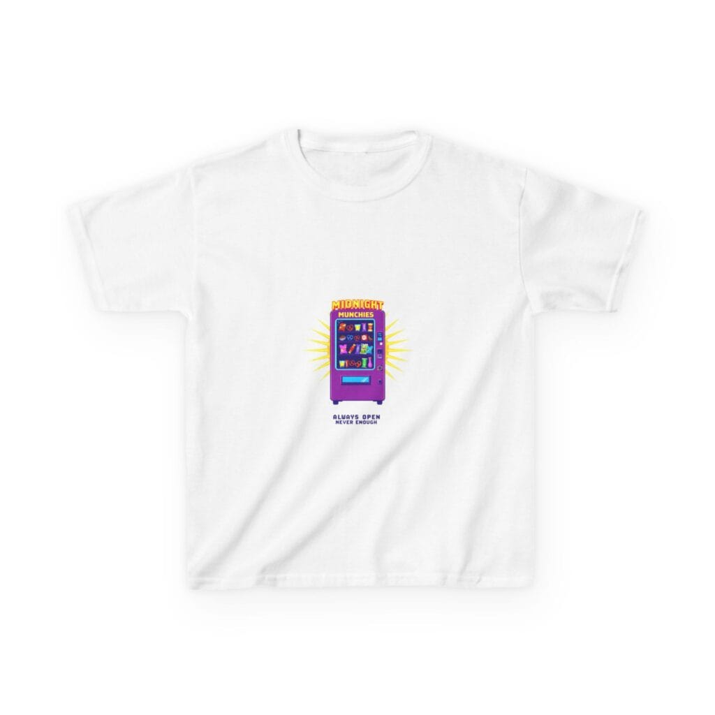 Midnight Munchies Pixel Vending Tee — Kids Tee