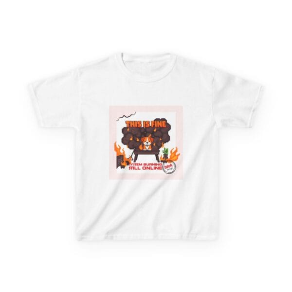 This Is Fine Pixel Art Tee — Kids Tee