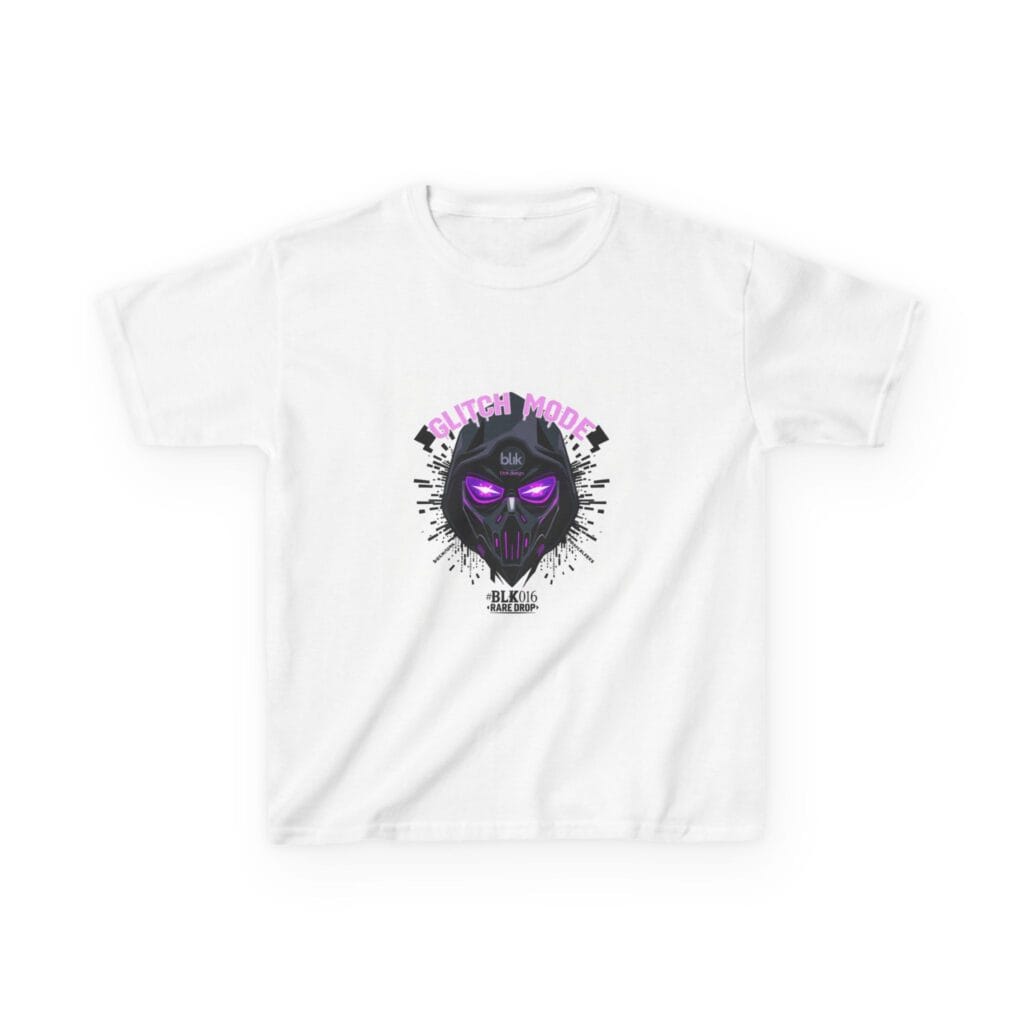 Glitch Mode Cyberpunk Tee — #BLK016 — Kids Tee