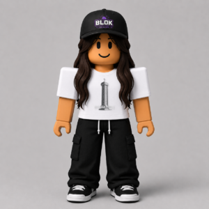 Unshakeable Pixel Cross Roblox Avatar Pack by blok.Design Female Front White avatar mockup