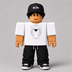 The Word Still Stands Faith Graphic Tee Roblox avatar pack by blok.Design — bold faith typography graphic tee shown as a Roblox avatar clothing texture and prev
