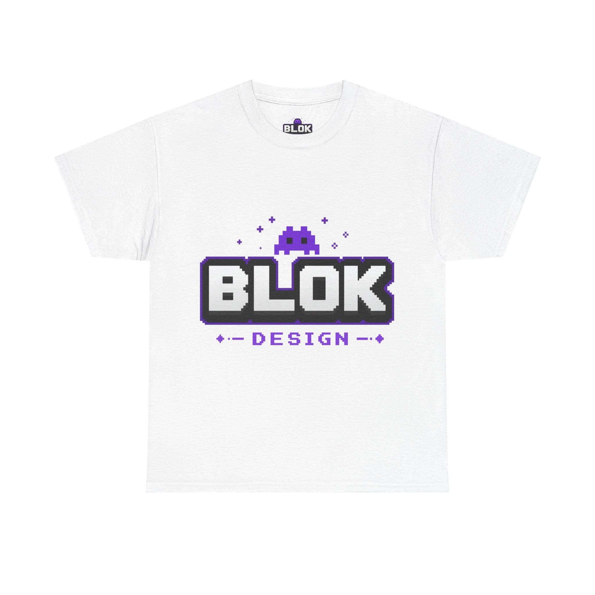 BLOK.DESIGN 4K Logo Tee — heavyweight unisex cotton t-shirt with the blok.Design logo DTG printed on the front in crisp, clean detail