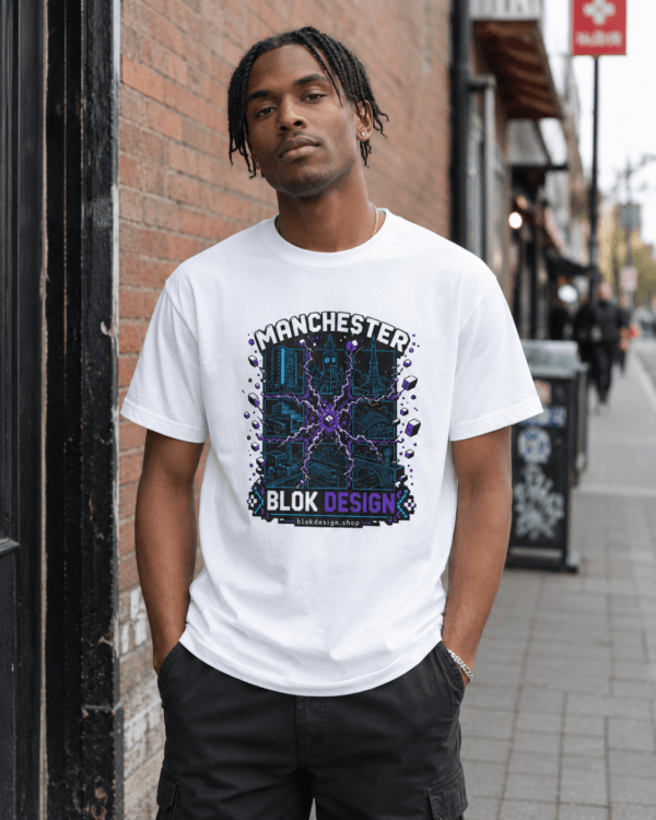 Manchester Glitch Grid Pixel Art Tee