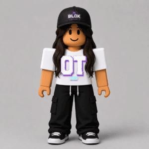 Overtime Believer Tee Roblox Avatar Pack by blok.Design — bold graphic streetwear tee design shown on a Roblox avatar, design ID CHAD-1784411470