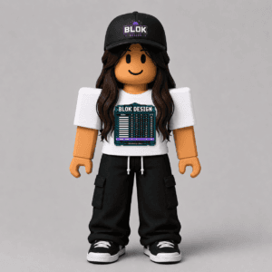 Bottom of the Table Pixel Tee Roblox avatar pack showing pixel art football graphic tee texture and avatar preview by blok.Design