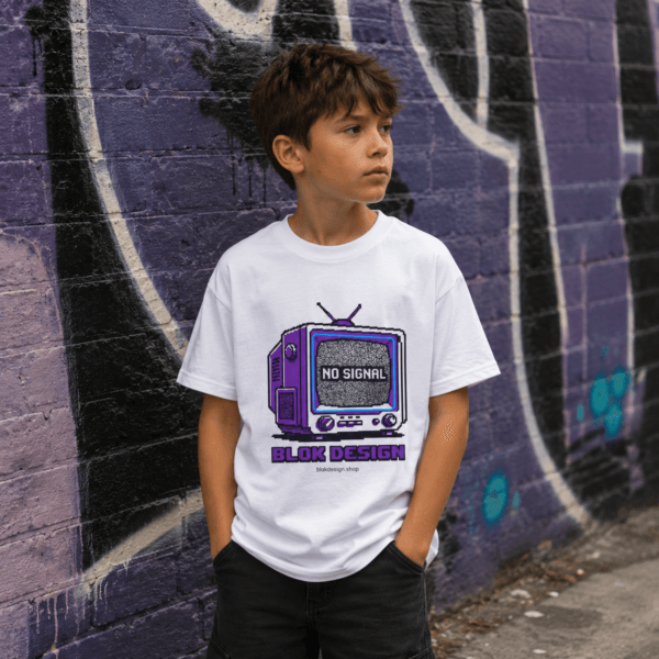 No Signal CRT Pixel Art Tee — Kids Tee