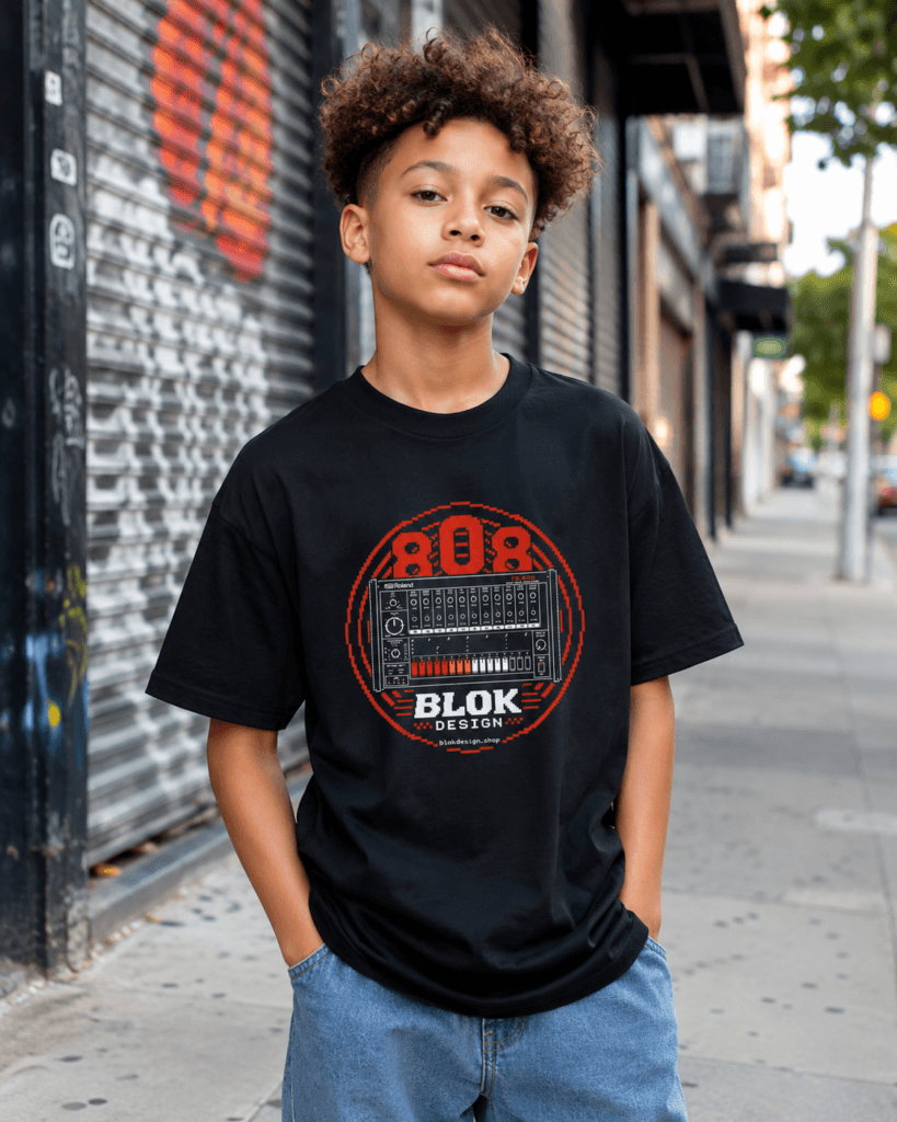 808 Pixel Drum Machine Tee — Kids Tee