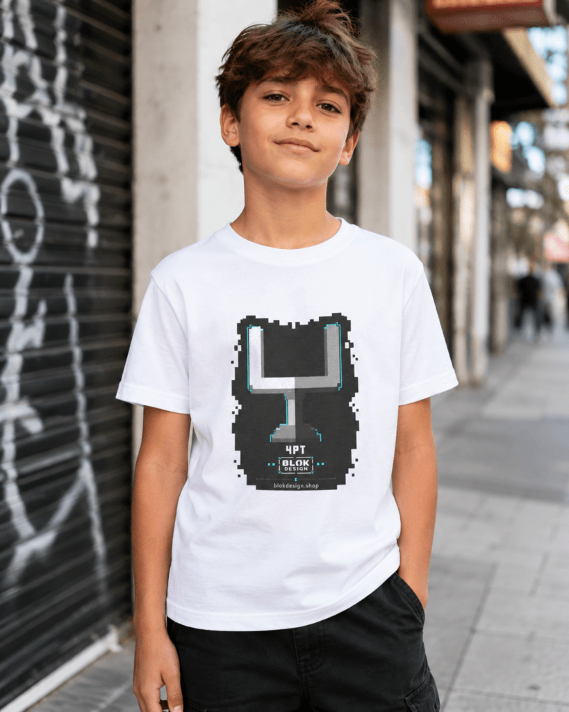 4PT Pixel Goalpost Tee — Kids Tee